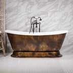 Standard Wide “Domenico67” 67" CoreAcryl Acrylic French Bateau Pedestal Bathtub
