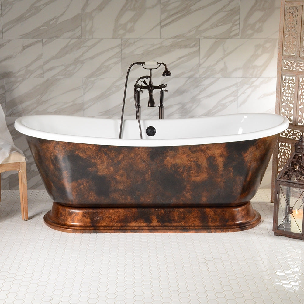 Standard Wide “Domenico73” 73" CoreAcryl Acrylic French Bateau Pedestal Bathtub