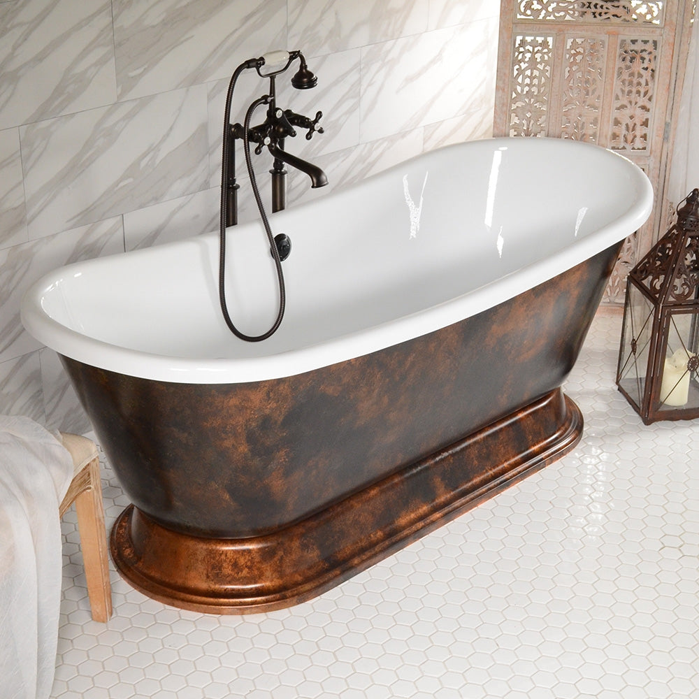 Standard Wide “Domenico73” 73" CoreAcryl Acrylic French Bateau Pedestal Bathtub