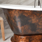 Standard Wide “Domenico73” 73" CoreAcryl Acrylic French Bateau Pedestal Bathtub