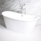Standard Wide “Verona59” 59" CoreAcryl WHITE French Bateau Acrylic Skirted Bathtub plus Drain