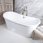 Standard Wide “Verona67” 67" CoreAcryl WHITE French Bateau Acrylic Skirted Bathtub plus Drain