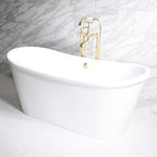 Standard Wide “Verona73” 73" CoreAcryl WHITE French Bateau Acrylic Skirted Bathtub plus Drain