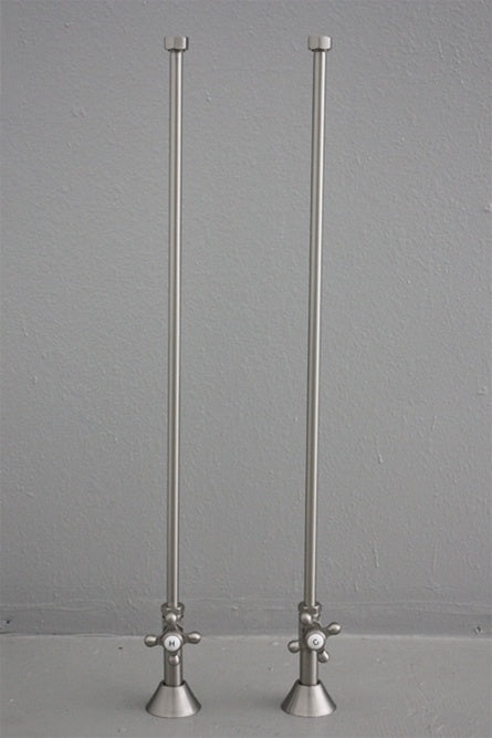 SL01VLVBN “Straight Supply Lines” with Stop Valves in Brushed Nickel Finish