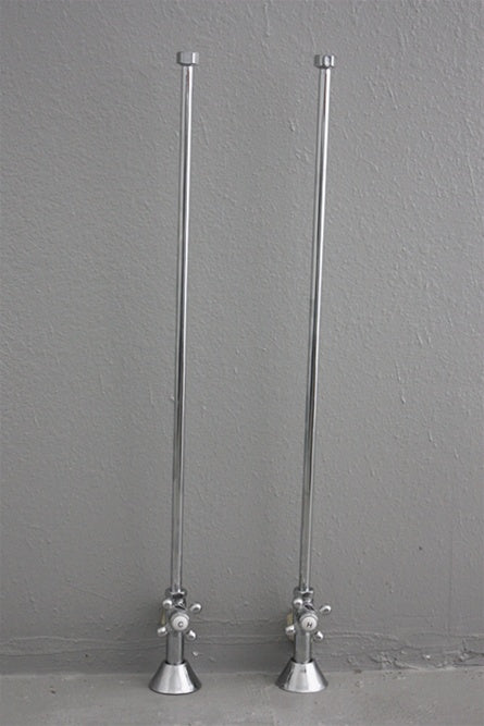 SL01VLVCHR “Straight Supply Lines” with Stop Valves in Chrome Finish
