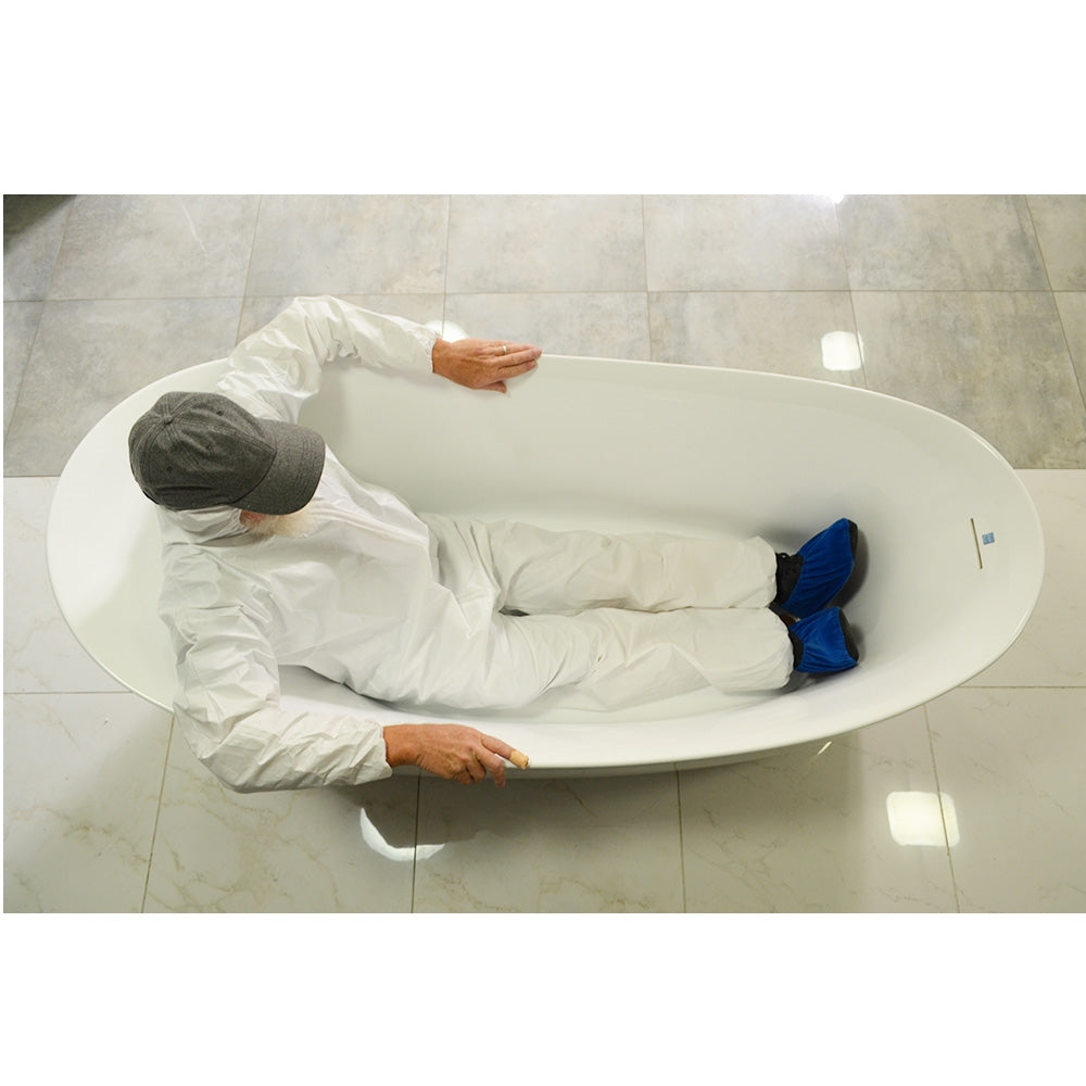 “SanSiro Antium67EAJ” 67 x 32 inch End Drain Variable Speed “Heated Air Jetted” Freestanding Acrylic Bathtub
