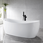 “SanSiro Antium67EHS” 67 x 32 inch End Drain “Water and Air Jetted” Hydro-Spa Freestanding Acrylic Bathtub