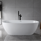 “SanSiro Aquino63CAJ” 63 x 32 inch Center Drain Variable Speed “Heated Air Jetted” Freestanding Acrylic Bathtub