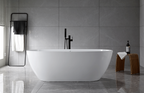 “SanSiro Aquino63CAJ” 63 x 32 inch Center Drain Variable Speed “Heated Air Jetted” Freestanding Acrylic Bathtub