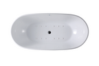 “SanSiro Aquino67CAJ” 67 x 32 inch Center Drain Variable Speed “Heated Air Jetted” Freestanding Acrylic Bathtub