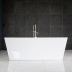 “SanSiro Asti59CWJ” 59 x 34 inch Center Drain Variable Speed “Water Jetted” Freestanding Acrylic Bathtub with Zone Power Control