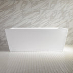 “SanSiro Asti59EAJ” 59 x 34 inch End Drain Variable Speed “Heated Air Jetted” Freestanding Acrylic Bathtub