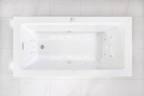 “SanSiro Asti59EHS” 59 x 34 inch End Drain Variable Speed “Water and Air Jetted” Hydro-Spa Freestanding Acrylic Bathtub with Zone Power Control