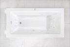 “SanSiro Asti59EWJ” 59 x 34 inch End Drain Variable Speed “Water Jetted” Freestanding Acrylic Bathtub with Zone Power Control