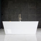 “SanSiro Asti67CHS” 67 x 34 inch Center Drain Variable Speed “Water and Air Jetted” Hydro-Spa Freestanding Acrylic Bathtub with Zone Power Control