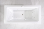“SanSiro Asti67CHS” 67 x 34 inch Center Drain Variable Speed “Water and Air Jetted” Hydro-Spa Freestanding Acrylic Bathtub with Zone Power Control