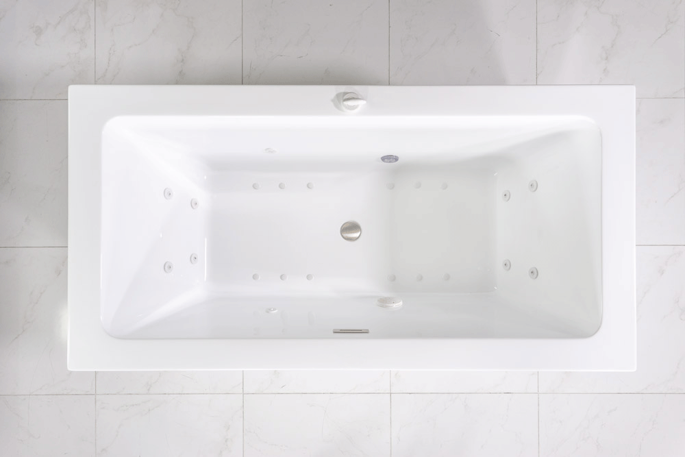 “SanSiro Asti67CHS” 67 x 34 inch Center Drain Variable Speed “Water and Air Jetted” Hydro-Spa Freestanding Acrylic Bathtub with Zone Power Control