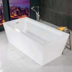 “SanSiro Asti67EAJ” 67 x 34 inch End Drain Variable Speed “Heated Air Jetted” Freestanding Acrylic Bathtub