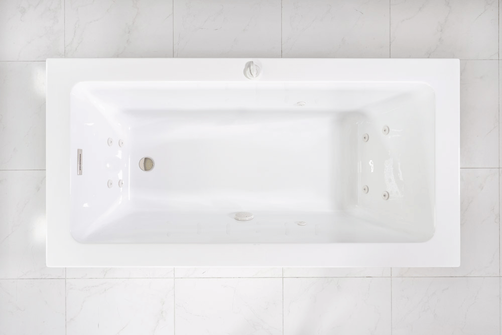 “SanSiro Asti67EWJ” 67 x 34 inch End Drain Variable Speed “Water Jetted” Freestanding Acrylic Bathtub with Zone Power Control