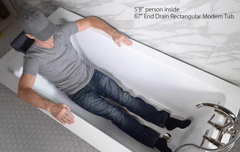 “SanSiro Asti67EWJ” 67 x 34 inch End Drain Variable Speed “Water Jetted” Freestanding Acrylic Bathtub with Zone Power Control