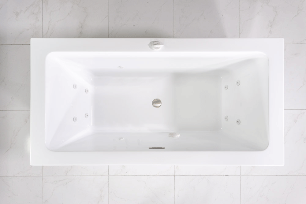 “SanSiro Asti73CWJ” 73 x 34 inch Center Drain Variable Speed “Water Jetted” Freestanding Acrylic Bathtub with Zone Power Control