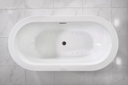 “SanSiro Augusta67CAJ” 67 x 34 inch Center Drain Variable Speed “Heated Air Jetted” Freestanding Acrylic Bathtub