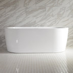 “SanSiro Augusta67CAJ” 67 x 34 inch Center Drain Variable Speed “Heated Air Jetted” Freestanding Acrylic Bathtub