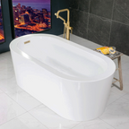 “SanSiro Augusta67EAJ” 67 x 34 inch End Drain Variable Speed “Heated Air Jetted” Freestanding Acrylic Bathtub