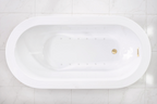 “SanSiro Augusta67EAJ” 67 x 34 inch End Drain Variable Speed “Heated Air Jetted” Freestanding Acrylic Bathtub
