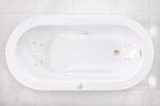 “SanSiro Augusta67EWJ” 67 x 34 inch End Drain Variable Speed “Water Jetted” Freestanding Acrylic Bathtub with Zone Power Control