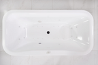 “SanSiro Eclipse79CHS” 78.5 x 39.5 inch Center Drain Variable Speed “Water and Air Jetted” Hydro-Spa Freestanding Acrylic Bathtub with Zone Power Control