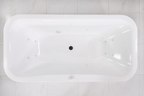 “SanSiro Eclipse79CWJ” 78.5 x 39.5 inch Center Drain Variable Speed “Water Jetted” Freestanding Acrylic Bathtub with Zone Power Control