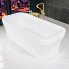 “SanSiro EclipseSM67CWJ” 67 x 35 inch Center Drain Variable Speed “Water Jetted” Freestanding Acrylic Bathtub