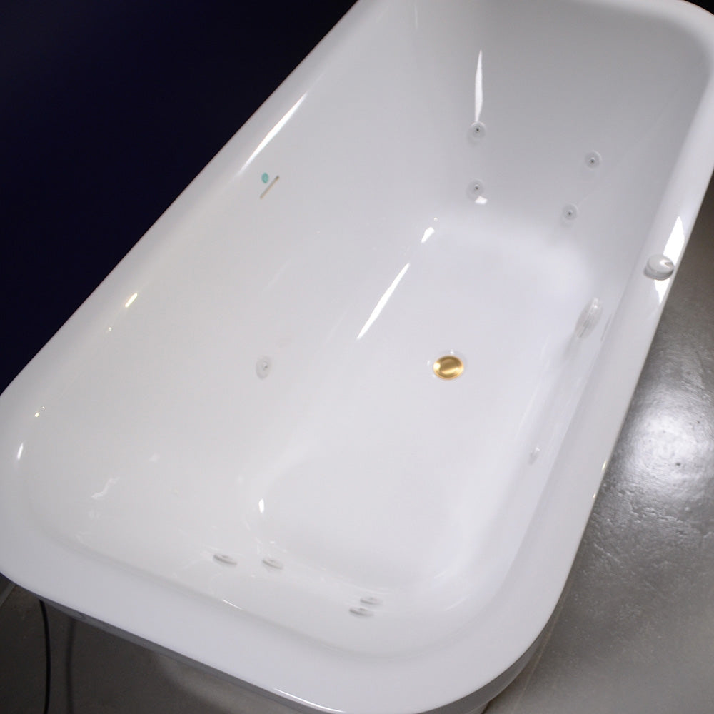 “SanSiro EclipseSM67CWJ” 67 x 35 inch Center Drain Variable Speed “Water Jetted” Freestanding Acrylic Bathtub