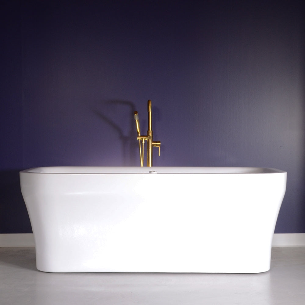 “SanSiro EclipseSM73CWJ” 73 x 35 inch Center Drain Variable Speed “Water Jetted” Freestanding Acrylic Bathtub