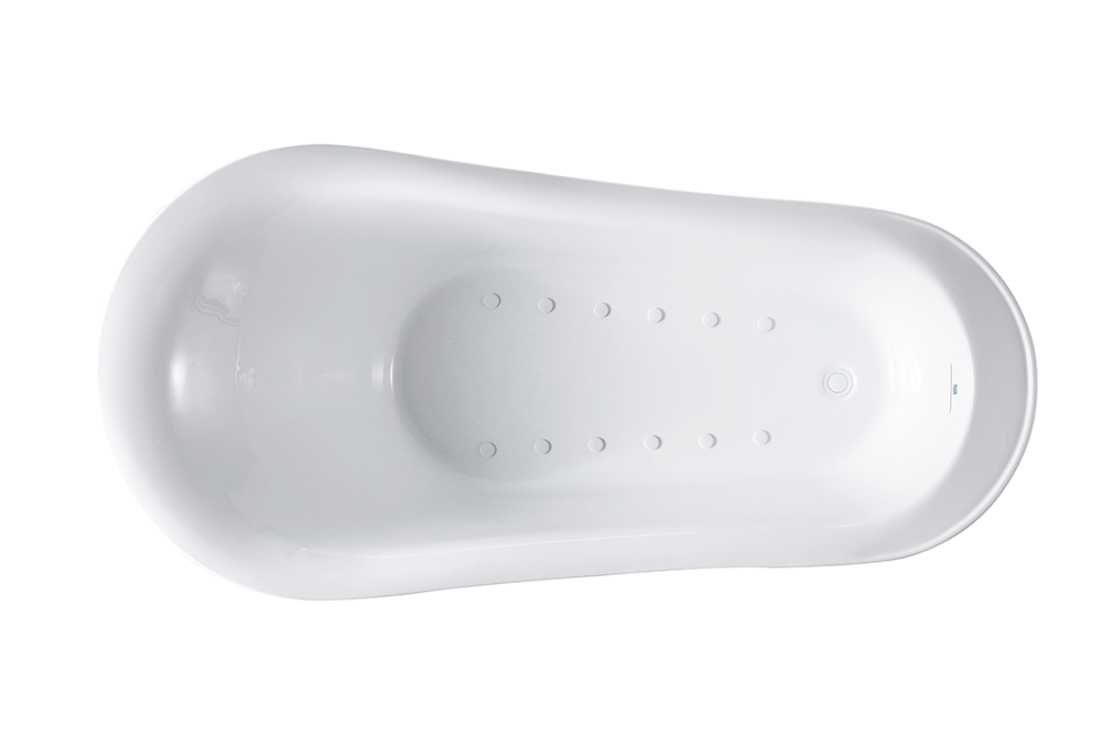 “SanSiro Feronia71EAJ” 71 x 35 inch End Drain Variable Speed “Heated Air Jetted” Freestanding Acrylic Bathtub