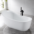 “SanSiro Feronia71EAJ” 71 x 35 inch End Drain Variable Speed “Heated Air Jetted” Freestanding Acrylic Bathtub