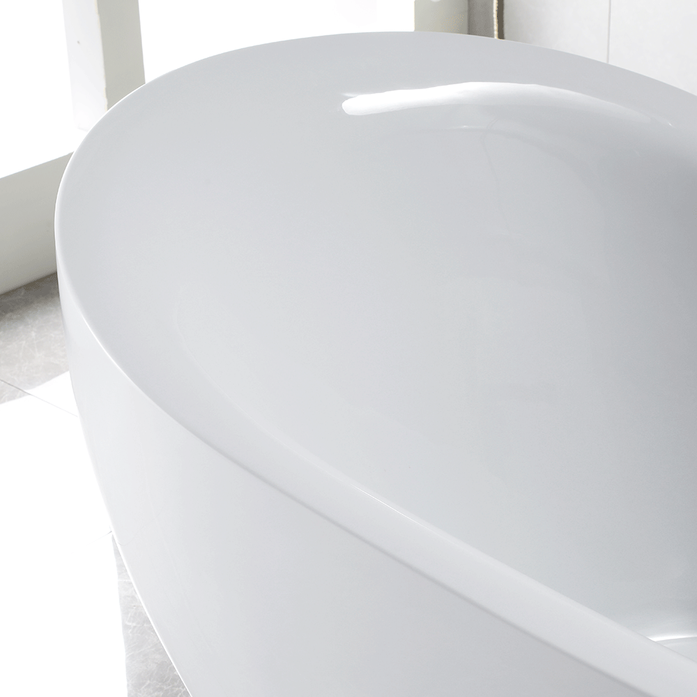 “SanSiro Feronia71EAJ” 71 x 35 inch End Drain Variable Speed “Heated Air Jetted” Freestanding Acrylic Bathtub