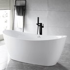 “SanSiro Genoa67CAJ” 67 x 32 inch Center Drain Variable Speed “Heated Air Jetted” Freestanding Acrylic Bathtub