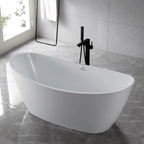 “SanSiro Genoa67CAJ” 67 x 32 inch Center Drain Variable Speed “Heated Air Jetted” Freestanding Acrylic Bathtub