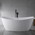 “SanSiro Genoa67CAJ” 67 x 32 inch Center Drain Variable Speed “Heated Air Jetted” Freestanding Acrylic Bathtub