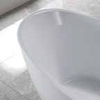 “SanSiro Genoa67CAJ” 67 x 32 inch Center Drain Variable Speed “Heated Air Jetted” Freestanding Acrylic Bathtub