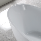 “SanSiro Genoa59CAJ” 59 x 31 inch Center Drain Variable Speed “Heated Air Jetted” Freestanding Acrylic Bathtub