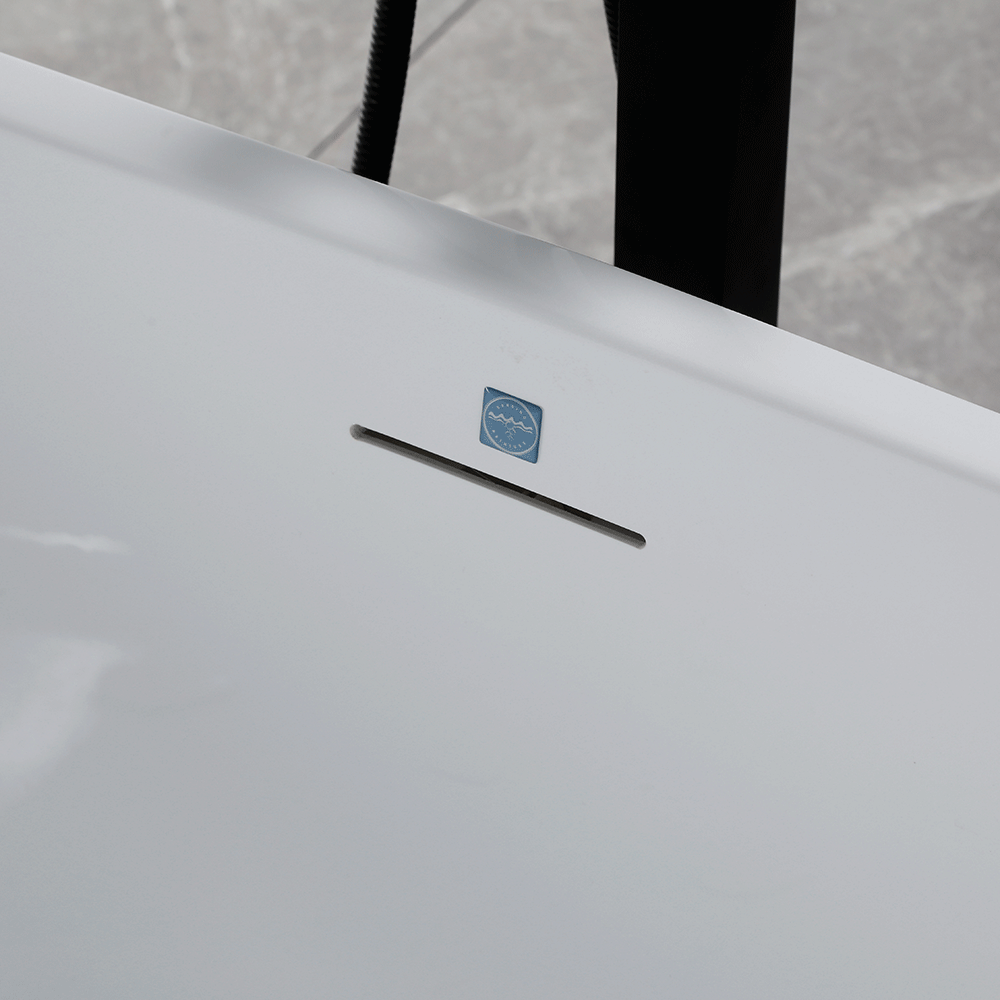 “SanSiro Genoa67CAJ” 67 x 32 inch Center Drain Variable Speed “Heated Air Jetted” Freestanding Acrylic Bathtub