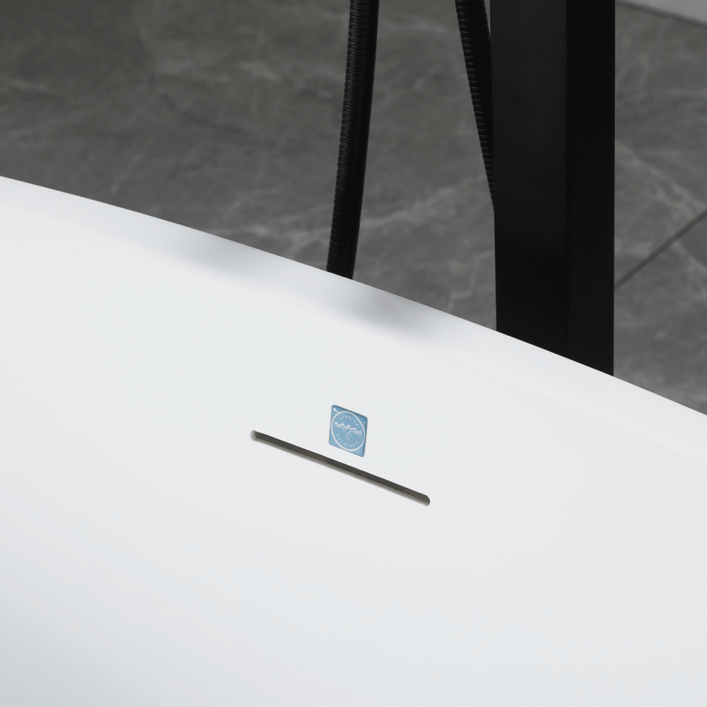 “SanSiro Lorium65CAJ” 65 x 36 inch Center Drain Variable Speed “Heated Air Jetted” Freestanding Acrylic Bathtub