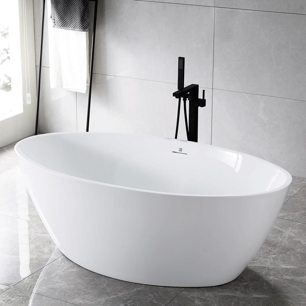 “SanSiro Lorium65CAJ” 65 x 36 inch Center Drain Variable Speed “Heated Air Jetted” Freestanding Acrylic Bathtub