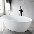 “SanSiro Lorium65CAJ” 65 x 36 inch Center Drain Variable Speed “Heated Air Jetted” Freestanding Acrylic Bathtub