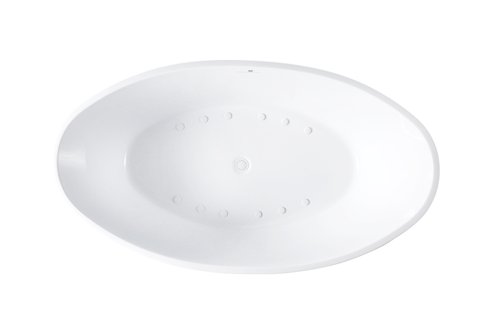 “SanSiro Lorium65CAJ” 65 x 36 inch Center Drain Variable Speed “Heated Air Jetted” Freestanding Acrylic Bathtub