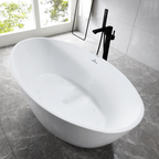 “SanSiro Lorium65CAJ” 65 x 36 inch Center Drain Variable Speed “Heated Air Jetted” Freestanding Acrylic Bathtub