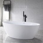“SanSiro Lorium65CAJ” 65 x 36 inch Center Drain Variable Speed “Heated Air Jetted” Freestanding Acrylic Bathtub